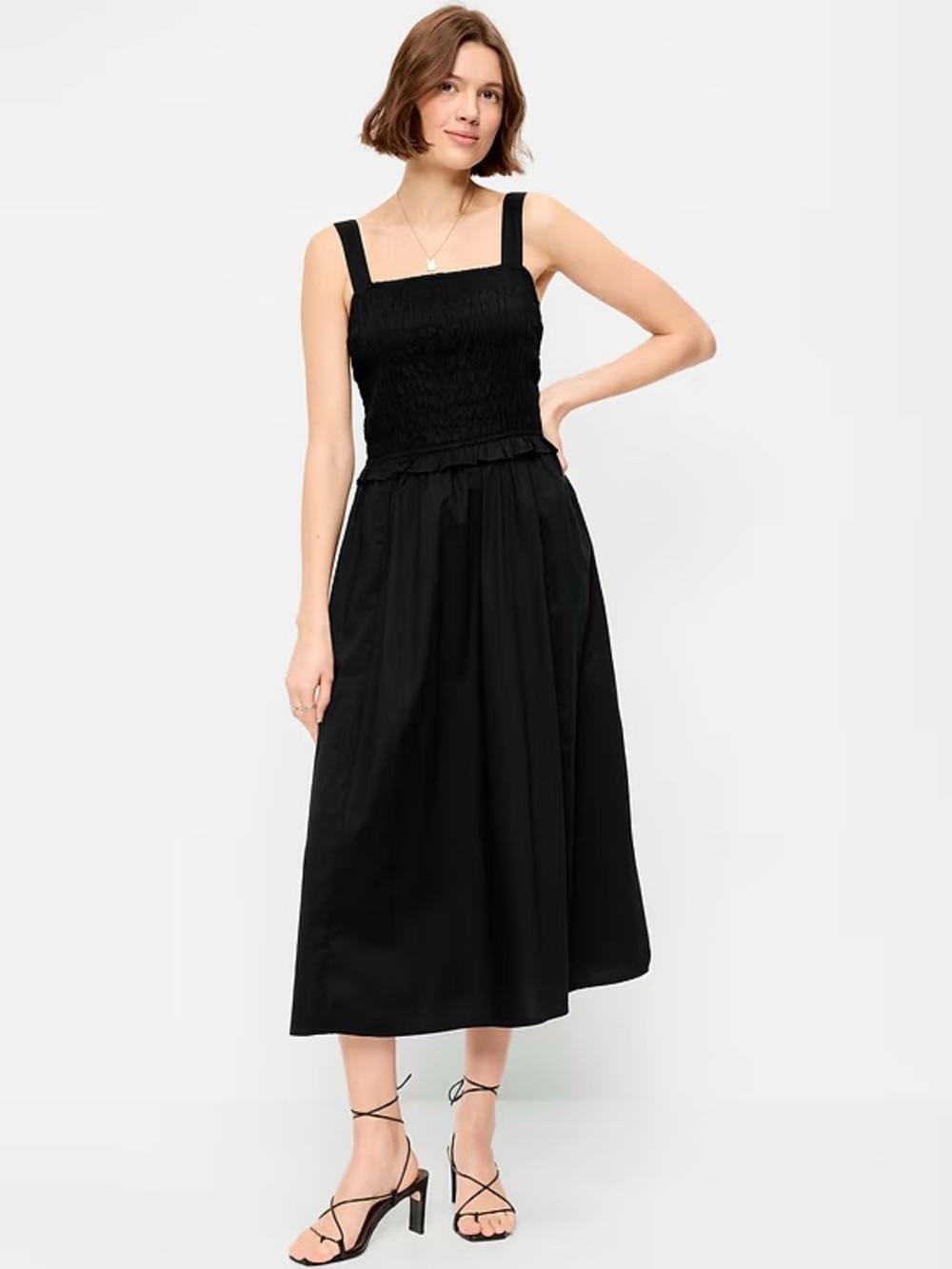 NWT! Old Navy Fit & Flare Smocked-Bodice Midi Dress - Size XS 🪂